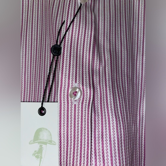 Robert Graham Men’s Button Down Shirt 16.5 Neck With Pink and White Stripe - Picture 3 of 6